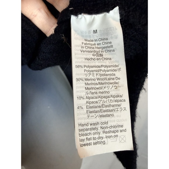 J.Crew Womens M Black Merino Alpaca Blend Cardigan V Neck Button Front - Picture 8 of 11